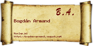 Bogdán Armand névjegykártya
