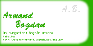armand bogdan business card